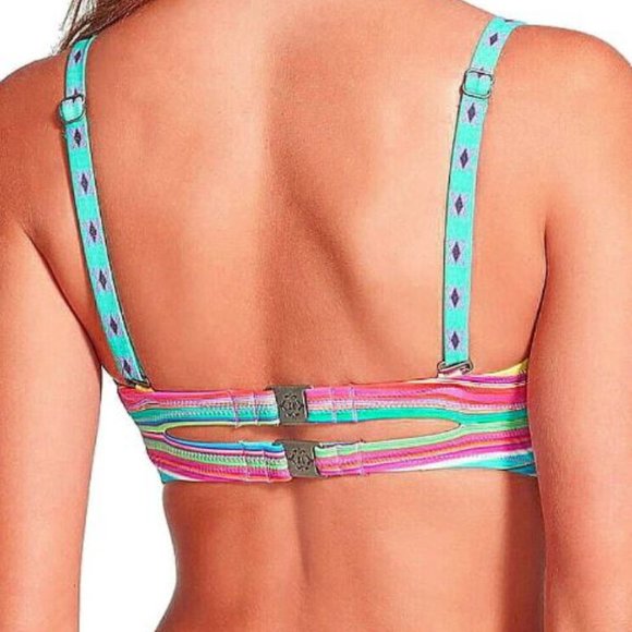 Nanette Lepore Flora Fiesta Long Line Bikini Top Small NWOT - Picture 2 of 4